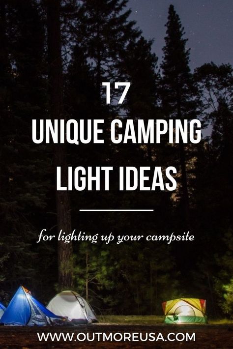 If you're not sure what to use for lighting when you're camping or you're just looking for something unique or different, this article describes 17 ways to light up your campsite. There are so many for camping light ideas, electric or not, to illuminate and provide ambiance to your camp site. The thing to keep in mind is… Camping Lighting Ideas, Rv Outdoor Lighting Ideas, Tent Camping Set Up Ideas Campsite, Camping Lights Ideas, Campsite Lighting Ideas, Camping String Lights, Campsite Lighting, Outside Lighting Ideas, Mini Solar Panel