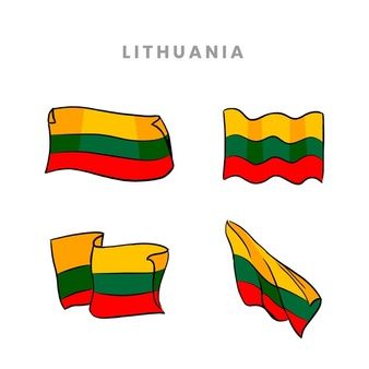 Lithuania Drawing, Lithuania Flag, Flag Drawing, Building Illustration, Vector Hand, Lithuania, Hand Drawn, Vector Free, How To Draw Hands