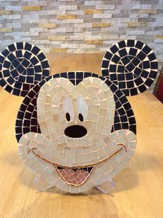 Mickey mouse,glass mosaic Mosaics Ideas, Abstract Mosaic Art, Disney Stained Glass, Disney+ Icon, Mosaic Coffee Table, Mosaic Art Diy, Mosaic Tile Art, Glass Mosaic Art, Disney Home Decor