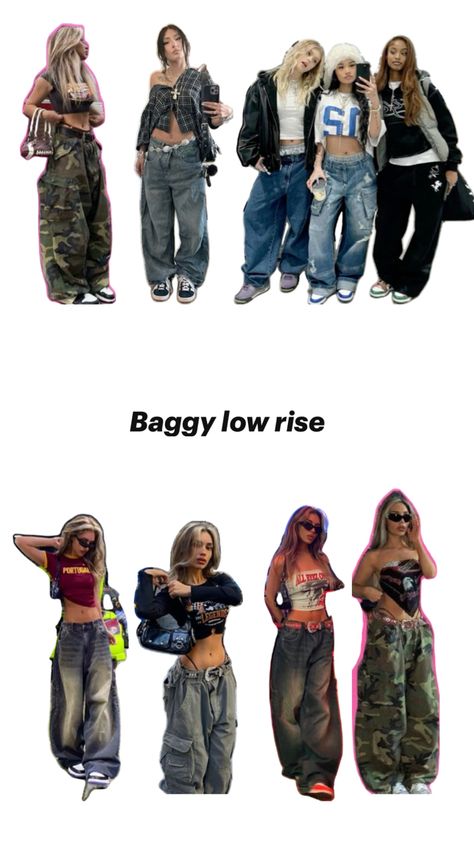 baggy low rise jeans and camo cargo Outfit Ideas Baggy Cargo Pants, Light Blue Baggy Ripped Jeans Outfit, Low Waisted Baggy Jeans Outfit, Baggy Ripped Jeans Outfit, Low Rise Baggy Pants, Baggy Pants Style, Low Rise Baggy Jeans Outfit, Low Waisted Baggy Jeans, Low Rise Jeans Outfit