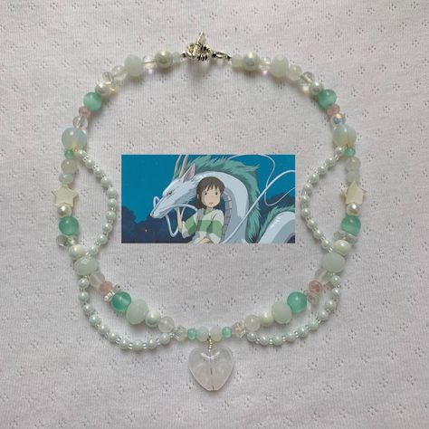 Studio Ghibli Beaded Necklace, Ghibli Inspired Bracelet, Ghibli Inspired Jewelry, Studio Ghibli Inspired Jewelry, Anime Beaded Jewelry, Ghibli Bracelet, Anime Inspired Jewelry, Ghibli Necklace, Diy Kandi Bracelets