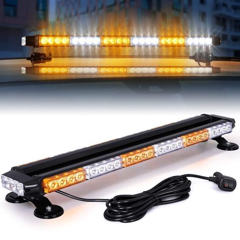 Linkitom LED Strobe Light Bar -Aluminum Double Side Flashing 28.5'' 54 LED High Intensity Emergency Warning Lightbar w/ Strong Magnetic and 16ft Cable for Plow Truck Traffic Safety Plow Truck, Strobe Light, Traffic Safety, Cable Lighting, Snow Plow, Strobe Lights, Construction Vehicles, Emergency Vehicles, Light Bar