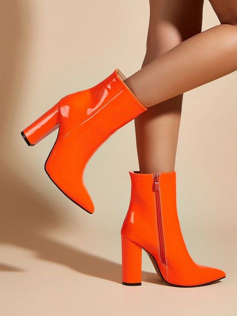 Neon Boots, Classic Boots Woman, Orange Boots, Neon Fashion, Orange Aesthetic, Boots Women Fashion, Classic Boots, Punk Style, Type 4