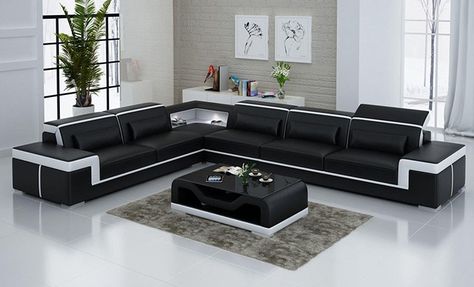 Sofa Kulit, Leather Couch Sectional, Modern Leather Sectional, Leather Sectionals, Luxury Sofa Design, Sofa L, Corner Sofa Design, Modern Sofa Designs, Set Sofa