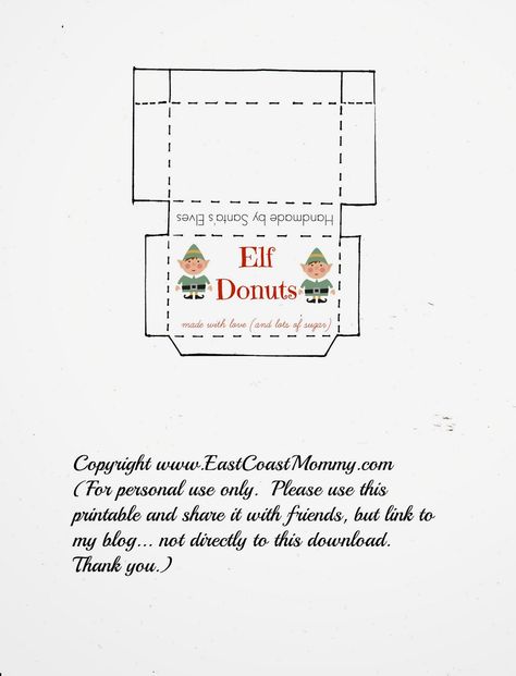 East Coast Mommy: Elf on the Shelf Donuts... free printable box Elf On Shelf Printables, Elf On The Shelf Classroom, Elf On The Shelf Printables, Funny Christmas Photos, Elf Printables, Elf Mischief, Elf Of The Shelf, Christmas Elf Ideas, Elf Shelf