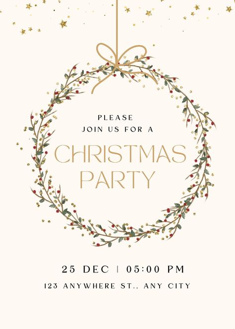 Templates Christmas Party Invite, Christmas Party Invitation Template, Holiday Party Invitation, Christmas Invitation, Christmas Party Invitation, Holiday Party Invitations, Chic Christmas, Christmas Invitations, Event Themes