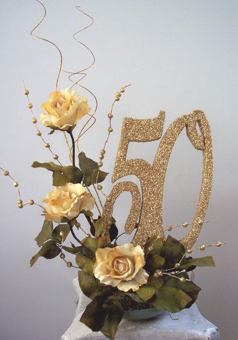 50th Anniversary Table Decorations | 50th centerpieces with pictures, roses and cutouts | www ... 50th Anniversary Table Decorations, 50 Wedding Anniversary Centerpieces, 50th Anniversary Table, Wedding Anniversary Centerpieces, 50th Anniversary Centerpieces, Anniversary Centerpieces, 50th Year Wedding Anniversary, 50th Wedding Anniversary Decorations, Wedding Anniversary Party Decorations