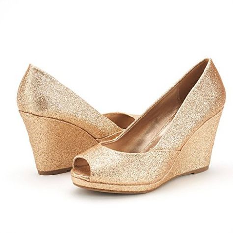 golden wedges? Wedding Wedges, Gold Wedges, Offbeat Bride, Wedges Shoes, Watches Luxury, Womens Watches Luxury, Up Wedding, Shades Of Gold, Latest African Fashion Dresses