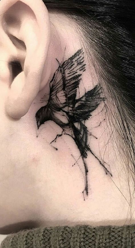 Crow Tattoo Design, Black Bird Tattoo, Crow Tattoo, Raven Tattoo, Bird Tattoo, Old Tattoos, Hand Tattoos For Guys, Black Ink Tattoos, Elegant Tattoos