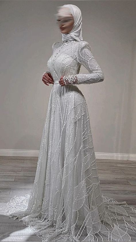 Engagement Modest Dress, White Modest Wedding Dresses, Nikkah Dress Hijab, Simple Nikah Dress, Muslim Wedding Dress Hijab Bride Simple, Islamic Nikkah Outfit, Muslim Nikkah Dresses, Nikkah White Dress, Nikah Dress Ideas