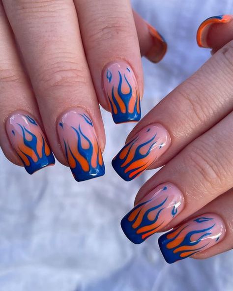 Hot Wheels Nails, Emo Nails, Nails Orange, Orange Nail Designs, Nail Soak, Orange Wood, Gel Tips, Orange Nails, False Nail