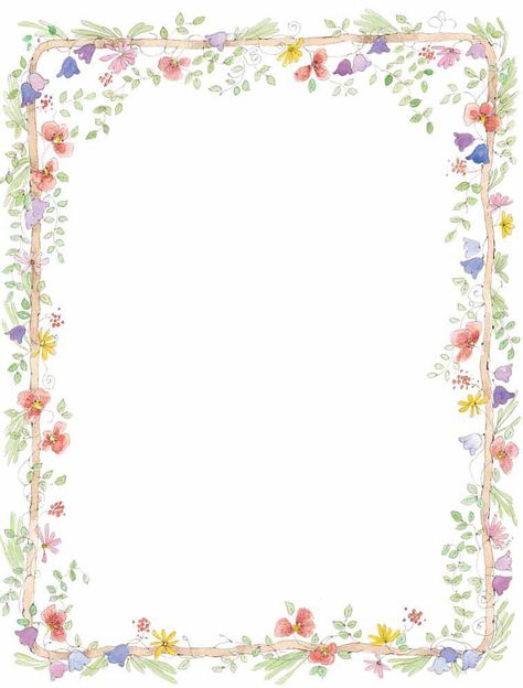 Flower Page Border Clip Art Free Page Borders, Floral Border Design, Flower Wedding Invitation, Flower Invitation, Borders And Frames, Printable Stationery, Borders For Paper, Clip Art Borders, Flower Border