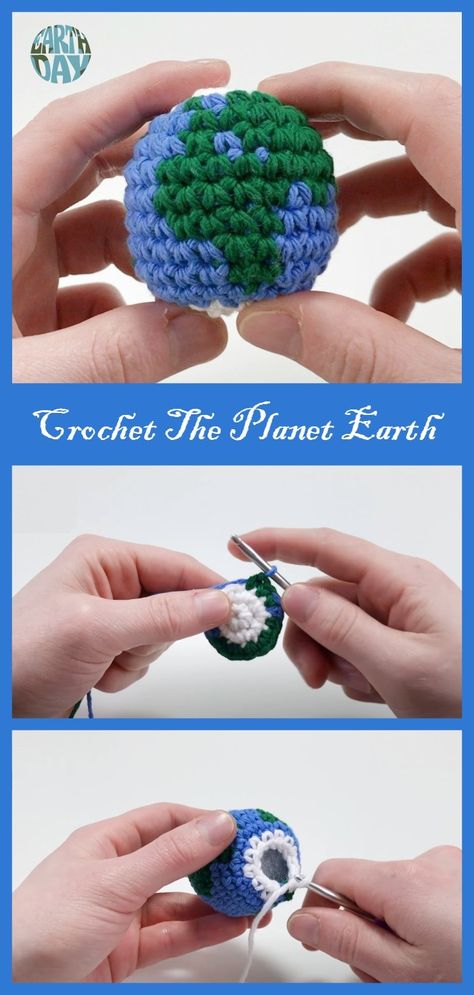 How to Crochet The Planet Earth Globe Crochet Free Pattern, Crochet Earth Pattern, Crochet Globe Free Pattern, Crochet Earth Pattern Free, Earth Crochet Pattern, Crochet Planets Solar System Pattern, Planet Crochet Pattern, Planet Crochet, Crochet Science