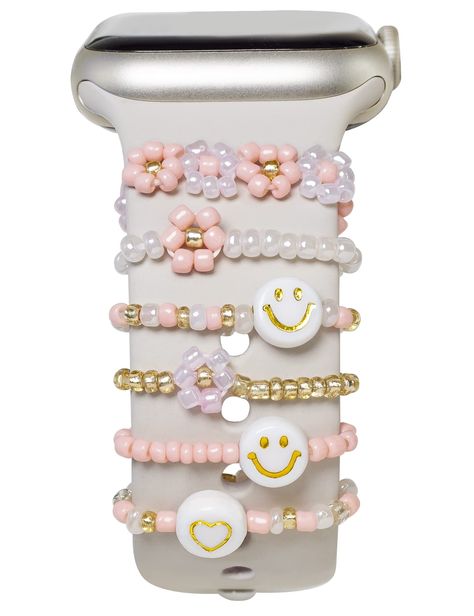 Apple Watch Friendship Bracelet, Diy Watch Charms, Beaded Apple Watch Bands Diy, Beaded Watch Bands, Apple Watch Band Charms, Apple Watch Charms, Apple Watch Bracelet Band, Apple Watch Charm, Watch Band Charms