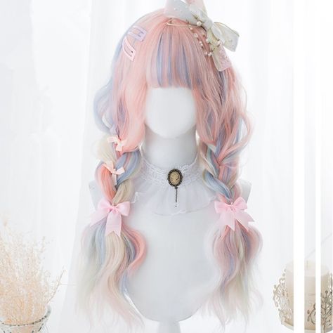 Harajuku Wigs, Cute Wigs, Kawaii Wigs, Anime Wigs, Hair References, Cosplay Hair, Kawaii Hairstyles, Size Difference, Anime Hair