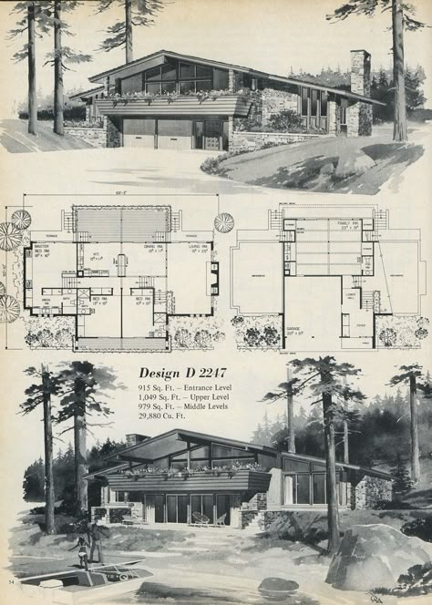 Mid Century Modern Floor Plans, Mid Century House Plans, Retro Rooms, Mid Century Modern House Plans, Architectural Renderings, Midcentury Architecture, Mid Century Homes, Modern Floor Plans, Mcm House