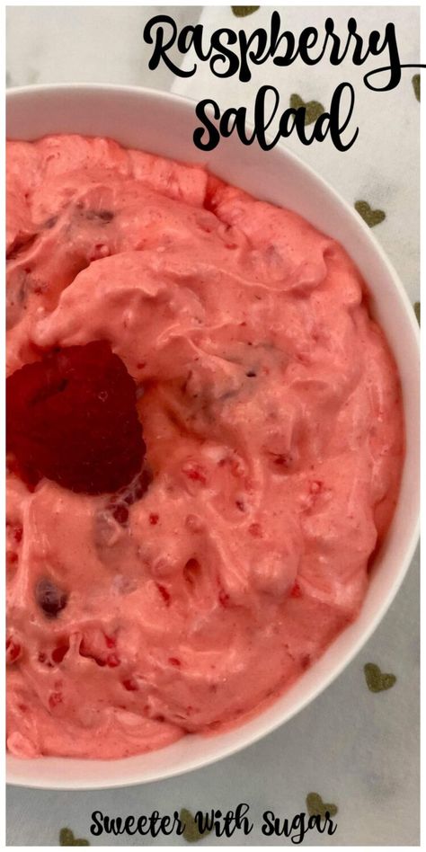 The Best Raspberry Salad - Strawberry Fluff Salad, Strawberry Jello Salad, Strawberry Cheesecake Salad, Cookie Salad, Raspberry Salad, Strawberry Fluff, Creamy Fruit Salads, Fluff Salad, Pistachio Salad