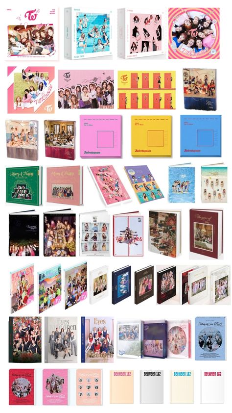 Template Twice All album All Twice Album List, Twice Mini Album Template, Twice Songs List, Stayc Album Template, More & More Twice, Kpop Albums Twice, Twice Album Template, Twice Album Aesthetic, Kpop Mini Album Template