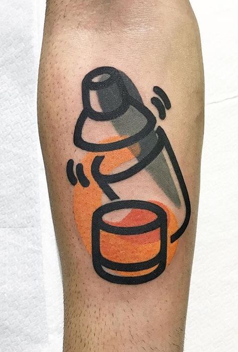 Cocktail Shaker Tattoo, Rick And Morty Poster, American Tattoos, Cocktail Book, New School Tattoo, Desenho Tattoo, Cartoon Tattoos, Tattoo Design Drawings, Mambo