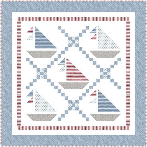 Boat Quilt, Crib Quilts, Boys Quilt Patterns, Nautical Quilt, Bed Quilts, Cottage Designs, Baby Quilt Pattern, Beautiful Bed, Quilts Decor