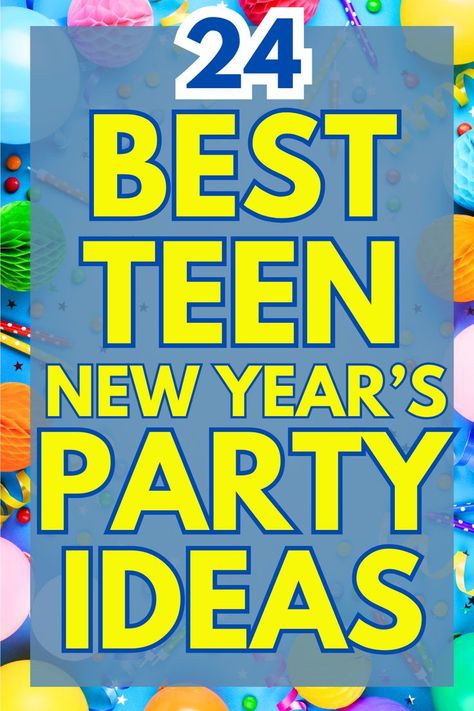 Fun teen New Year's Eve party games and NYE activities for a teen sleepover on New Years. Fun Countdown ideas, creative New Year's Eve activities for teenagers and DIY new year eve party ideas teen parties - games that aren't boring for teenagers. Things to do with teenagers on New Years Eve that they'll actually like! #teenparty #newyearseveparty #NYE #countdownideas #Newyearsgames #teengames New Year’s Party For Teens, New Year’s Eve Countdown Activities, New Year’s Party Ideas For Teens, Teenage New Years Eve Party Ideas, Teenager New Years Eve Party Ideas, New Years Eve With Teens, New Year’s Eve Ideas For Teens, Teen Nye Party Ideas, New Years Ideas For Teens