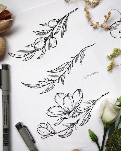 Optical Illusion Tattoos, Illusion Tattoos, Magnolia Tattoo, Optical Illusion Tattoo, Tattoo Outline Drawing, Botanical Tattoo, Floral Tattoo Design, Tattoo Project, Tattoo Outline