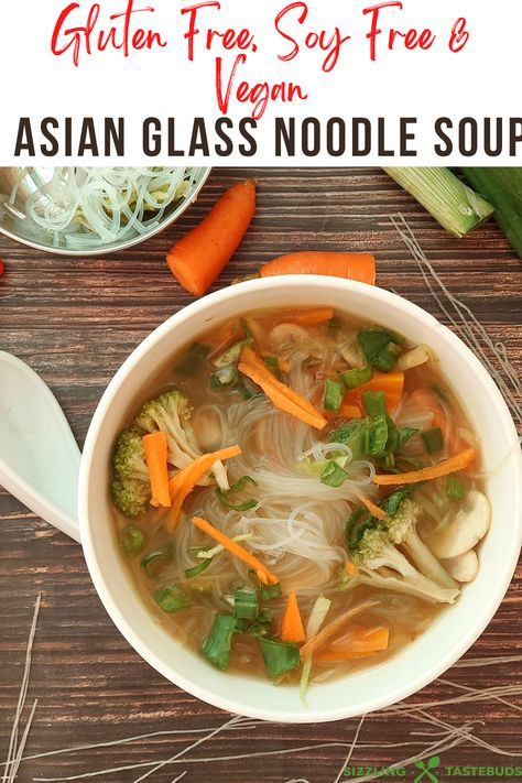 Vermicelli Noodle Soup, Soup With Glass Noodles, Glass Noodle Soup, Glass Noodles Soup, Asian Noodle Soup, Rice Noodle Soup, Vegetarian Glass Noodle Recipes, Glass Noodle Recipes, Clear Noodle Soup