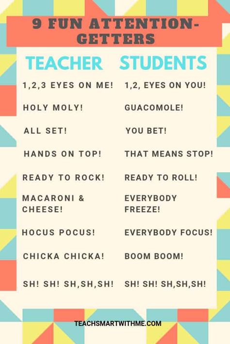 Class Chants, Art Drawings Black And White, Classroom Attention Grabbers, Teacher Pics, Middle School Classroom Management, Restorative Practices, Positive Behavior Management, Teaching Classroom Management, Classroom Management Plan