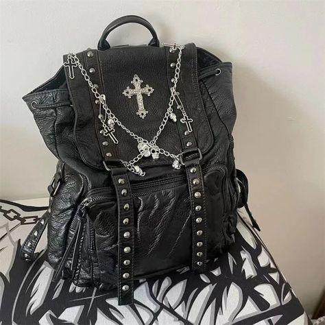 1-10 Which bag fits your style? Get them at rockndollstore.com. 🦇🖤🦇 🦇FREE SHIPPING Worldwide🦇 . . . #gothclothes #altgoth #alternativelook #goth #gothic #gothgirl #alternativestyles #gothootd #fashionideas #gothaesthetic #gothfashion #darkfashion #gothlife #gothvibes #ootd #altfashion #gothbabe #gothmodel #gothstyle #black #metal #metalgirl #gothicstyle #metalheadgirl #outfitinspo #gothicfashion #outfitinspiration #metalchick #gothgrunge #gothicgirl Goth Backpack, Gothic Backpacks, Skeleton Fashion, Leather School Backpack, Y2k Girls, Aesthetic Backpack, Backpacks For Women, Goth Y2k, Black Punks