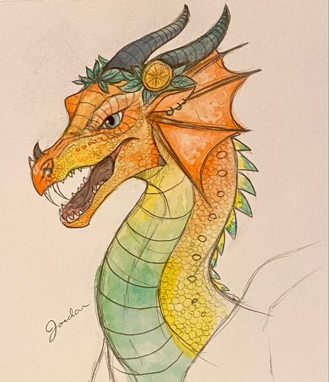 Dragon Drawing Colored Pencil, Dragon Flames Drawing, Dragon Marker Drawing, Earth Dragon Drawing, Dragon Drawing Ideas Simple, Fire Dragon Drawing, Wings Of Fire Drawings, Cool Dragon Drawings, Animal Tattoo Ideas