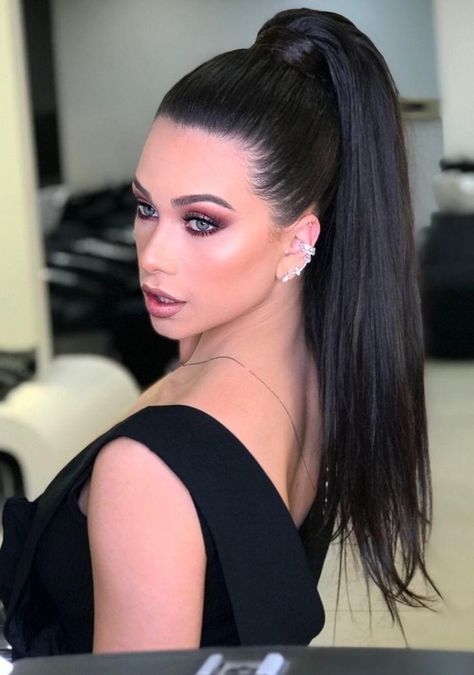 Long Ponytail Hairstyles, Black Ponytail, Slicked Back Ponytail, High Ponytail Hairstyles, Types Of Hair Extensions, Straight Ponytail, Ponytail Hair Extensions, High Ponytail, Ponytail Hair