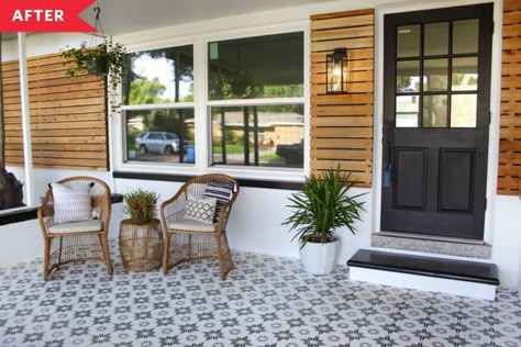 Boho Porch Redo for $1000 | Apartment Therapy Porch Remodel, Colors Combinations, Home Exterior Makeover, Diy Porch, Exterior Makeover, Casa Exterior, Home Inspo, Flipping Houses, House Paint