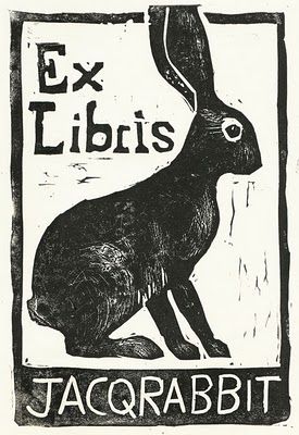 Book Stamp, Relief Print, Rabbit Art, Bunny Art, A Bunny, Vet Tech, Ex Libris, Lino Print, Book Plates