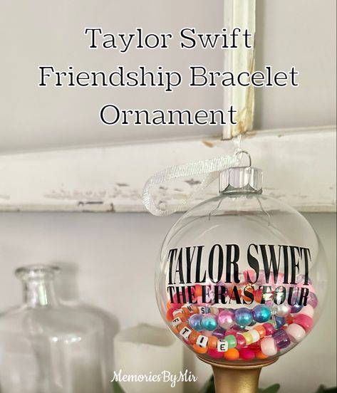 LOVE LOVE LOVE this idea for saving my friendship bracelets from eras tour ✨🪩 Taylor Swift Bracelet Ornament, Friendship Bracelet Ornaments, Taylor Swift Friendship Bracelet, Craft Sale, Keepsake Ornaments, Denver Colorado, Love Love, How To Make Ornaments, Art Stuff