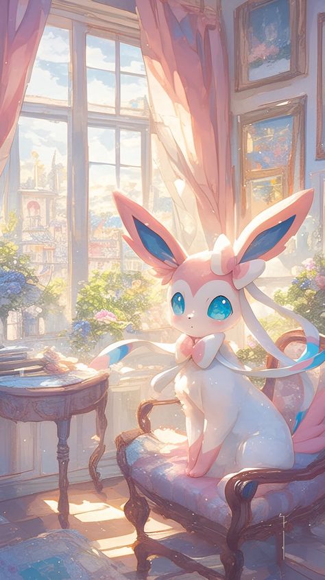 Eevee Wallpaper, Eevee Cute, Fairy Type Pokemon, Pokemon Realistic, Pokemon Eevee Evolutions, Pokemon Craft, Pokémon Art, Pokemon Eeveelutions, Eevee Evolutions