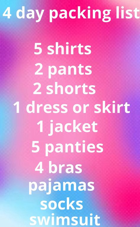 Packing List For A 4 Day Trip, 4 Day Packing List Spring, Packing List 4 Day Trip, Packing List For Vacation 3 Days, How To Pack For A 4 Day Trip, 4 Day Holiday Packing List, 4 Days Trip Packing Outfits, 4 Days Trip Packing List, 4 Day Road Trip Packing List