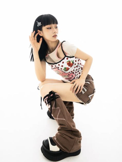 Pixie Rebels, Y2k Acubi, Japanese Y2k, 2000s Japanese Fashion, Body Base, Style Star, Pose References, Y2k Clothing, Inspo Board