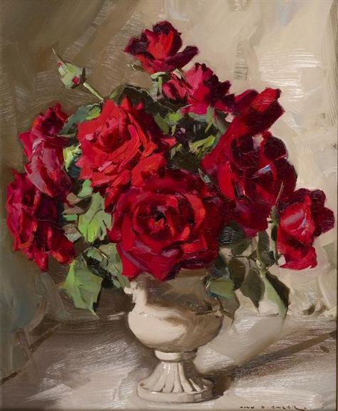 Nydia Lozano, Painting The Roses Red, Rose Oil Painting, European Paintings, Art Diary, Greek Art, Australian Art, Romantic Art, Rose Painting