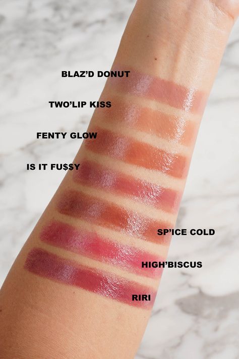 Fenty Beauty Lip Gloss, Fenty Gloss, Barrel Curling Iron, Two Lips, Olive And June, Violet Grey, Lip Swatches, Glossy Lips, Brow Pencils