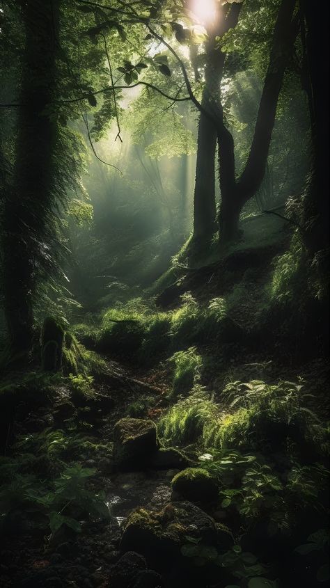 Fantasy Woods Aesthetic, Mystic Landscape, Fantasy Woods, Mystical Woods, Art Iphone Wallpaper, Majestic Forest, Mystic Forest, Mysterious Forest, Fairytale Forest