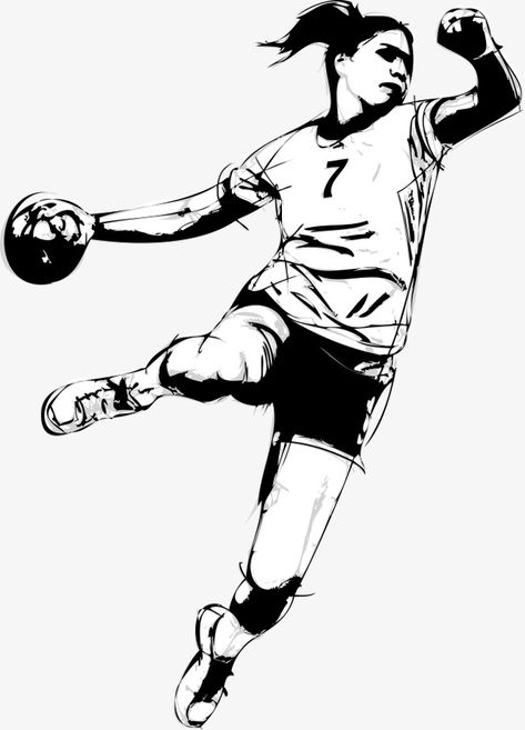 Women's Handball, Basketball Academy, Handball Players, Drawing Heads, Wallpaper Collage, Sport Art, Basketball Pictures, Book Drawing, Sports Art