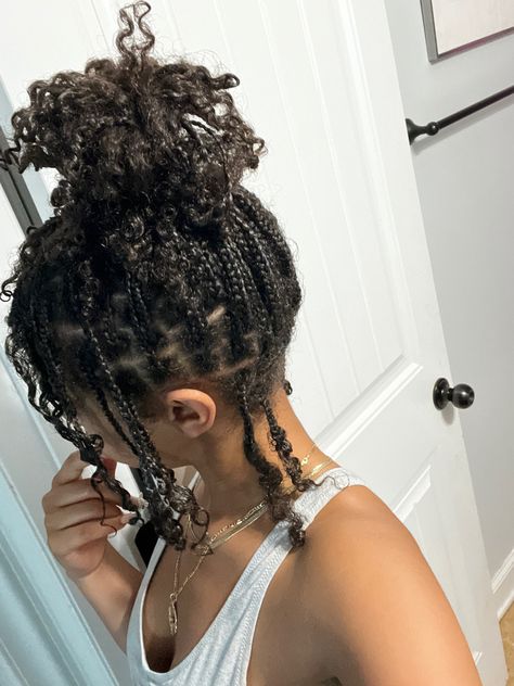 Mini Twist Ponytail, Protective Styles For Swimming, Braids To Locs, Braids With Beads Natural Hair, Protective Hairstyle Ideas, Hair Styles Ideas, Cow Wallpaper, Protective Hairstyles For Natural Hair, Natural Braids