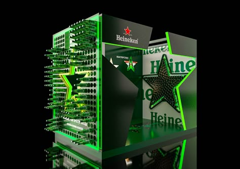 Heineken POSM on Behance Beer Exhibition, Beer Display, Marketing Activations, Heineken Beer, Exhibition Stall, Environmental Graphic Design, Stall Designs, Exhibition Stand Design, Exhibition Booth Design