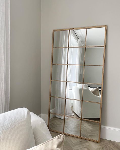 William Wood Mirrors on Instagram: “A distinct window pane design has made the Brooklyn a true favourite. Choose online from our exclusive Vintage Gold or Matte Black. 📷…” Big Window Mirror, William Wood Mirror, Faux Window Mirror, Metal Window Frames, Vintage Gold Mirror, Wood Mirrors, Industrial Windows, Faux Window, Garden Mirrors