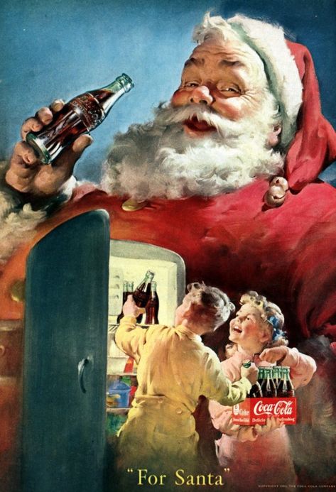 12 vintage Coca-Cola Christmas ads, starring Santa Claus (1931-1963) Vintage Christmas Cards 1950s, Coke Santa, Coca Cola Santa Claus, Coca Cola Santa, Christmas Advertising, Santa Claus Images, Coca Cola Christmas, Always Coca Cola, Coca Cola Ad