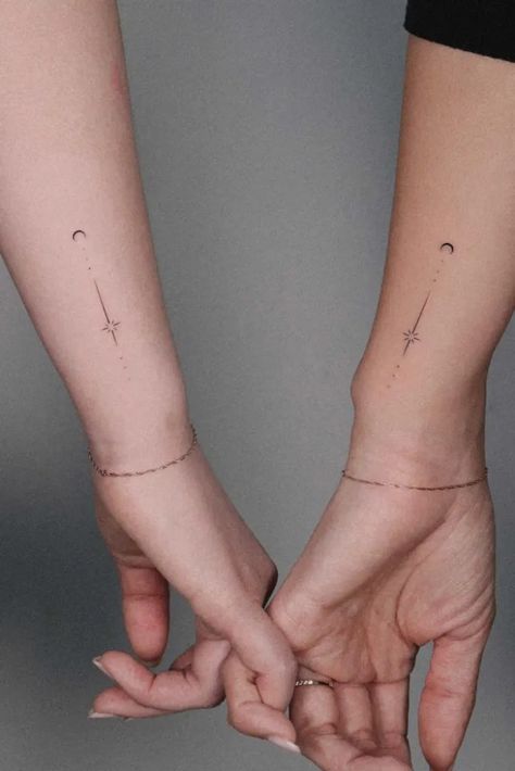 10 top modern tattoo ideas for brother and sister you’ll want to get right away 2 Tattoo Idea For Sisters, Tattoo For 2 Sisters, Small Sibling Tattoos Brother And Sister, Tattoo With Brother, Small Brother Sister Tattoo, Tattoo Ideas For Brother And Sister, Siblings Tattoo Brother And Sister, Triple Tattoo Friends, Sibling Tattoos For Two