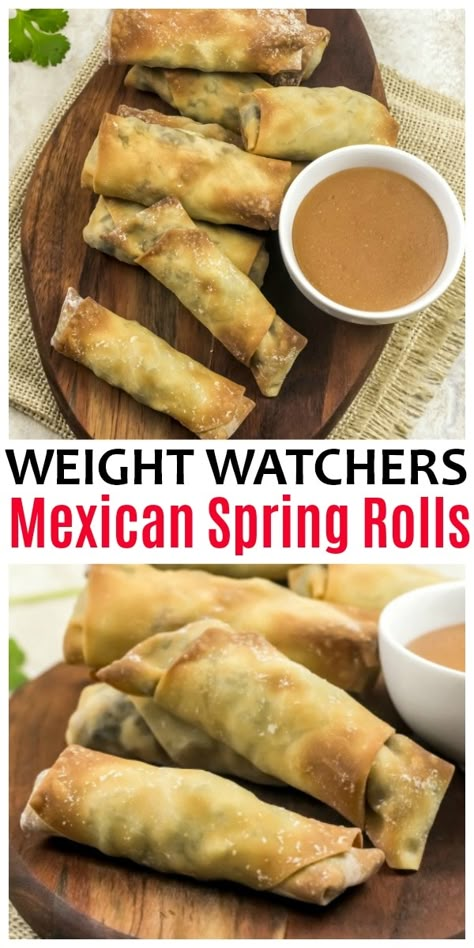 Mexican Spring Rolls, Weight Watchers Mexican, Ww Appetizers, Weight Watchers Appetizers, Hummus Wrap, Weight Watchers Meal Plans, Ww Food, Weight Watcher Meals, Weight Watchers Snacks