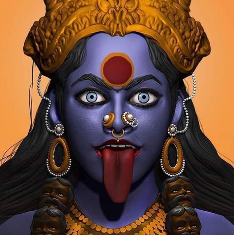 ॐ The Shiva Tribe ॐ on Instagram: “Among the Dus Mahavidyas, Goddess Kali maintains a prominent position. The word "Kali" stands for “the black one”. This word originated…” Jay Maa Kali, Maa Kali Photo, Angry Wallpapers, Kali Picture, Maa Kali Images, Goddess Kali Images, Kali Puja, Kali Hindu, Kali Maa