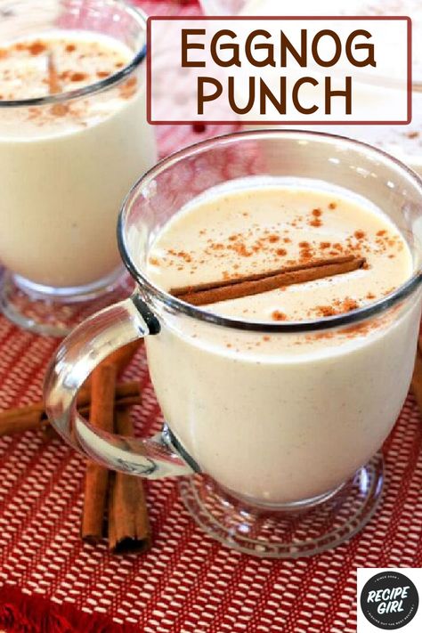 Eggnog Punch, Best Eggnog Recipe, Egg Nog Recipe Easy, Eggnog Latte Recipe, Alcoholic Eggnog, Eggnog Latte, Easy Eggnog, Homemade Eggnog, Christmas Punch Recipes