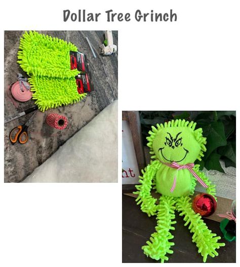 Dollar Tree Fanatics Crafts & Decor | How I made the Grinch with DT items Dollar Tree Grinch, Grinch Crafts, Grinch Wreath, Dollar Tree Christmas Decor, Grinch Christmas Decorations, Grinch Ornaments, Christmas Crafts For Adults, Dollar Tree Christmas, Crafts Decor